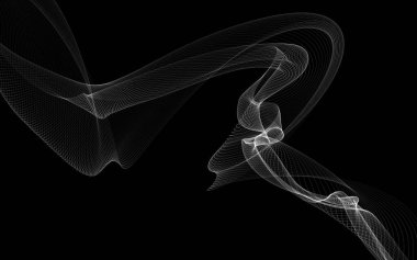 Parlayan soyut dalgalar ve soyut arkaplan ile koyu soyut arkaplan