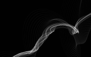 Parlayan soyut dalgalar ve soyut arkaplan ile koyu soyut arkaplan