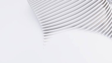 Soyut Eğri Şekiller. Beyaz Dairesel Arkaplan. Soyut arkaplan. 3d illüstrasyon