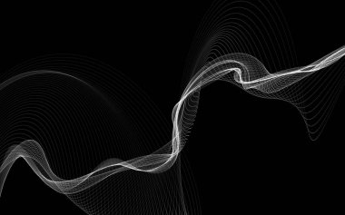 Parlayan soyut dalgalar ve soyut arkaplan ile koyu soyut arkaplan