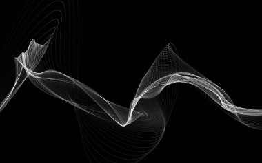 Parlayan soyut dalgalar ve soyut arkaplan ile koyu soyut arkaplan