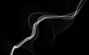 Parlayan soyut dalgalar ve soyut arkaplan ile koyu soyut arkaplan