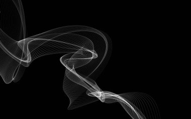 Parlayan soyut dalgalar ve soyut arkaplan ile koyu soyut arkaplan