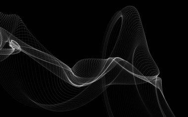 Parlayan soyut dalgalar ve soyut arkaplan ile koyu soyut arkaplan