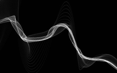 Parlayan soyut dalgalar ve soyut arkaplan ile koyu soyut arkaplan