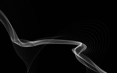 Parlayan soyut dalgalar ve soyut arkaplan ile koyu soyut arkaplan