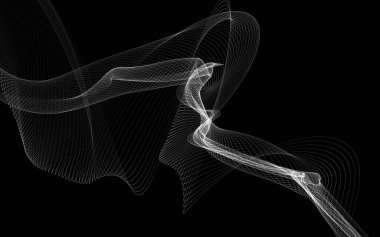 Parlayan soyut dalgalar ve soyut arkaplan ile koyu soyut arkaplan