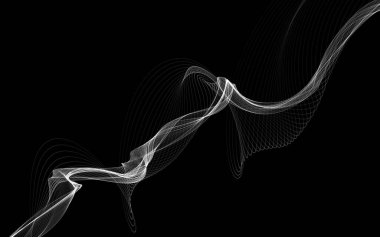 Parlayan soyut dalgalar ve soyut arkaplan ile koyu soyut arkaplan