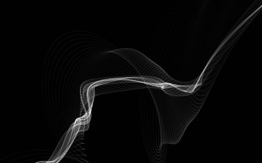 Parlayan soyut dalgalar ve soyut arkaplan ile koyu soyut arkaplan