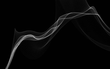 Beyaz zemin üzerinde tek renkli dalga çizgileri olan soyut bir arkaplan. Modern teknoloji arka planı.