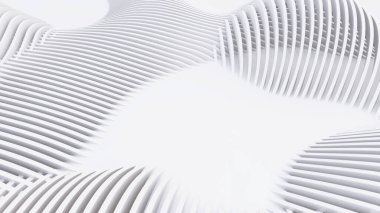 Soyut Eğri Şekiller. Beyaz Dairesel Arkaplan. Soyut arkaplan. 3d illüstrasyon