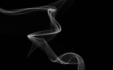 Parlayan soyut dalgalar ve soyut arkaplan ile koyu soyut arkaplan