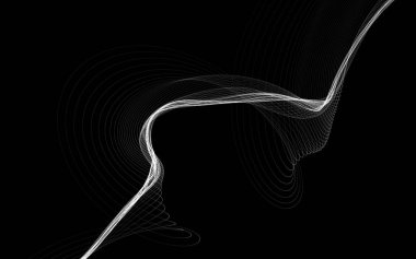 Parlayan soyut dalgalar ve soyut arkaplan ile koyu soyut arkaplan
