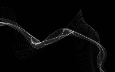 Parlayan soyut dalgalar ve soyut arkaplan ile koyu soyut arkaplan