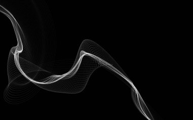 Parlayan soyut dalgalar ve soyut arkaplan ile koyu soyut arkaplan