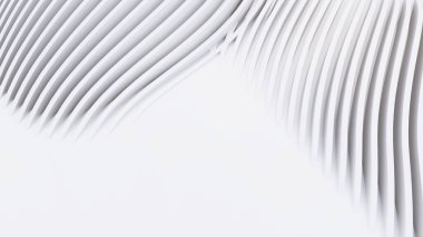 Soyut Eğri Şekiller. Beyaz Dairesel Arkaplan. Soyut arkaplan. 3d illüstrasyon