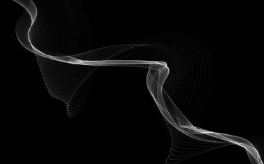 Parlayan soyut dalgalar ve soyut arkaplan ile koyu soyut arkaplan