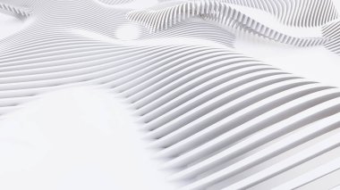 Soyut Eğri Şekiller. Beyaz Dairesel Arkaplan. Soyut arkaplan. 3d illüstrasyon