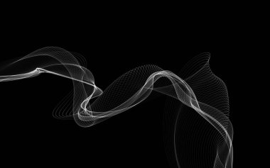 Parlayan soyut dalgalar ve soyut arkaplan ile koyu soyut arkaplan