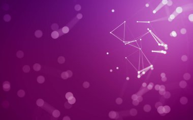 Soyut arkaplan. Çokgen şekilli molekül teknolojisi, noktaları ve çizgileri birleştiriyor. Bağlantı yapısı. Büyük veri görselleştirmesi.