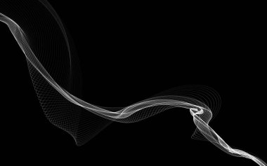 Parlayan soyut dalgalar ve soyut arkaplan ile koyu soyut arkaplan