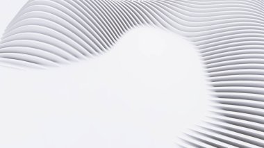 Soyut Eğri Şekiller. Beyaz Dairesel Arkaplan. Soyut arkaplan. 3d illüstrasyon