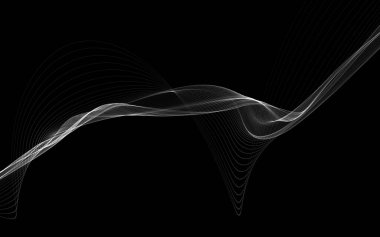 Parlayan soyut dalgalar ve soyut arkaplan ile koyu soyut arkaplan