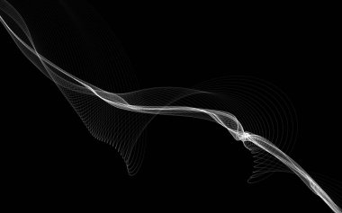 Parlayan soyut dalgalar ve soyut arkaplan ile koyu soyut arkaplan