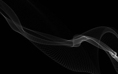 Parlayan soyut dalgalar ve soyut arkaplan ile koyu soyut arkaplan