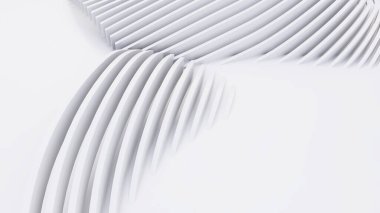 Soyut Eğri Şekiller. Beyaz Dairesel Arkaplan. Soyut arkaplan. 3d illüstrasyon