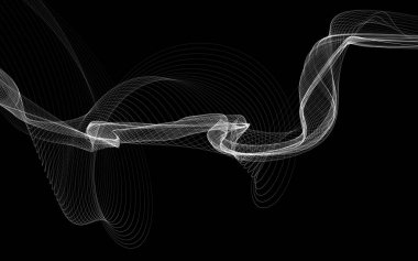 Parlayan soyut dalgalar ve soyut arkaplan ile koyu soyut arkaplan