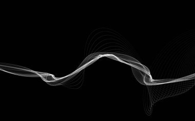 Parlayan soyut dalgalar ve soyut arkaplan ile koyu soyut arkaplan