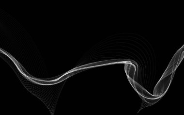 Parlayan soyut dalgalar ve soyut arkaplan ile koyu soyut arkaplan