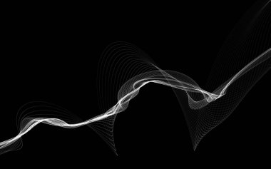 Parlayan soyut dalgalar ve soyut arkaplan ile koyu soyut arkaplan