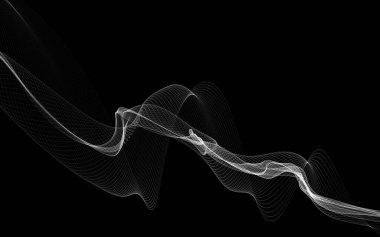 Parlayan soyut dalgalar ve soyut arkaplan ile koyu soyut arkaplan