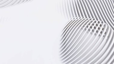 Soyut Eğri Şekiller. Beyaz Dairesel Arkaplan. Soyut arkaplan. 3d illüstrasyon