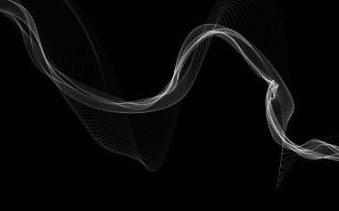 Parlayan soyut dalgalar ve soyut arkaplan ile koyu soyut arkaplan