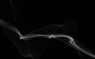 Parlayan soyut dalgalar ve soyut arkaplan ile koyu soyut arkaplan