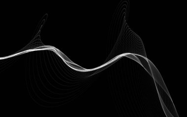 Parlayan soyut dalgalar ve soyut arkaplan ile koyu soyut arkaplan