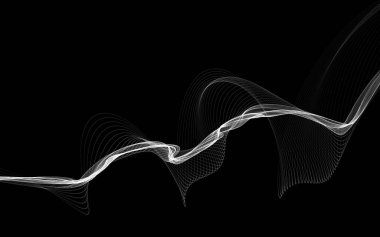 Parlayan soyut dalgalar ve soyut arkaplan ile koyu soyut arkaplan