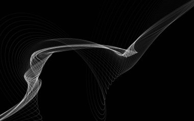 Parlayan soyut dalgalar ve soyut arkaplan ile koyu soyut arkaplan