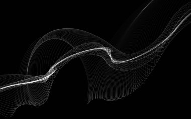 Parlayan soyut dalgalar ve soyut arkaplan ile koyu soyut arkaplan