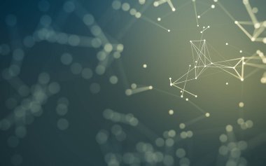 3d soyut arkaplan. Çokgen şekilli molekül teknolojisi, noktaları ve çizgileri birleştiriyor. Bağlantı yapısı. Büyük veri görselleştirmesi. 3d arkaplan.