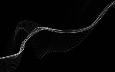 Parlayan soyut dalgalar ve soyut arkaplan ile koyu soyut arkaplan