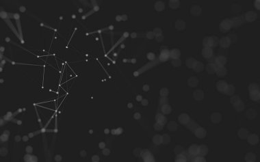 3d soyut arkaplan. Çokgen şekilli molekül teknolojisi, noktaları ve çizgileri birleştiriyor. Bağlantı yapısı. Büyük veri görselleştirmesi. 3d arkaplan. 