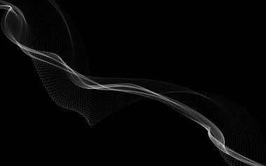 Parlayan soyut dalgalar ve soyut arkaplan ile koyu soyut arkaplan