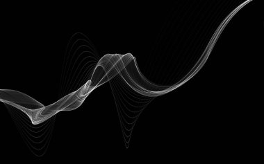 Parlayan soyut dalgalar ve soyut arkaplan ile koyu soyut arkaplan