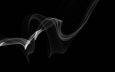 Parlayan soyut dalgalar ve soyut arkaplan ile koyu soyut arkaplan