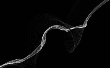 Parlayan soyut dalgalar ve soyut arkaplan ile koyu soyut arkaplan