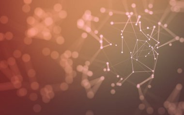 3d soyut arkaplan. Çokgen şekilli molekül teknolojisi, noktaları ve çizgileri birleştiriyor. Bağlantı yapısı. Büyük veri görselleştirmesi. 3d arkaplan.